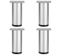 Patas para Mesa de Centro, 4 Piezas Patas Mesa Escritorio Pata para Mueble Plateado Pata Sofá Pies de Gabinete Aleación Aluminio | Acabado Anodizada Pies de Metal Altura: 6-40cm para DIY Café 6cm/2.4"