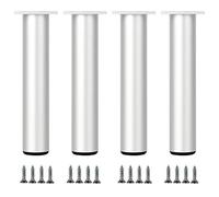 Patas para Mesa de Centro, 4 Piezas Patas Mesa Escritorio Pata para Mueble Plateado Pata Sofá Pies de Gabinete Aleación Aluminio | Acabado Anodizada Pies de Metal Altura: 6-40cm DIY Café 35cm/13.8"