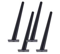 Patas para Mesa Negro Patas de Mesa de Metal 10-55 cm Pies de Mesa Centro Cónicas Patas Mesa para Salón Pies mesa para TV Pies de Muebles Hierro | Acabado Galvanoplastia,4 piezas (40cm,oblicuos)