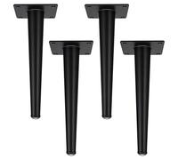 Patas para Mesas 30cm Negros, 4 Piezas Pies de Muebles Soporte Pies de Mesa Negro Patas Armario Acero Laminado en Frío | Pintada Pata para Cama Altura: 10-35cm Pata de Sofá Gabinete 30cm/11.8"