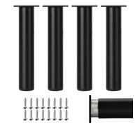 Patas para mesas altas, 4 Piezas Patas mesa centro metal Pata para Mueble Negro Pata Sofá Patas de cama Aleación Aluminio | Acabado Anodizada Pies de Metal Altura: 6-40cm para Oficina 40cm/15.8"
