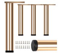 Patas para mesas altas, 4 Piezas Patas mesa centro metal Pata para Mueble Oro Pata Sofá Patas de cama Aleación Aluminio | Acabado Anodizada Pies de Metal Altura: 6-40cm para Oficina 40cm/15.8"