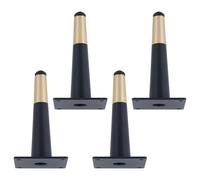 Patas para Mesas de Cocina Negro, 4 Piezas Pies de Muebles Soporte Pies de Mesa Dorado Patas Armario Acero Laminado en Frío | Pintada Pata para Cama Altura: 10-72cm Pata de Sofá Gabinete 20cm/7.9"