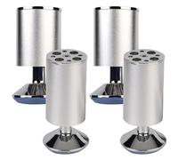 Patas para Mesas de Cocina Plata, 4 Piezas Pies de Muebles Regulables Pies Mesa Plata Patas Armario Aleación Aluminio | Anodizado Pata para Cama Altura Opcional: 6-40cm Pata Sofá Gabinete 10cm/4"