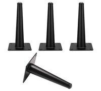 Patas para Mesas Negros 25cm, 4 Piezas Pies de Muebles Soporte Pies de Mesa Negros Patas Armario Acero Laminado en Frío | Pintada Pata para Cama Altura: 10-35cm Pata de Sofá Gabinete 25cm/9.8"