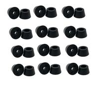 Patas para muebles, 24 unidades, patas de goma negras, patas redondas de goma para muebles, posavasos, sofás, topes de goma, patas de muebles, patas de armario, patas con arandela de metal