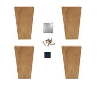 Patas para Muebles de Roble,Pies de Sofá/Mesa de Café de Madera Maciza,Pies de Soporte de Muebles,Pies de Mesa/Gabinete,con Placa de Hierro Fija y Tornillos,Cono Recto Cuadrado(8cm/3.15in)