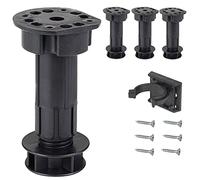 Patas para Muebles LouMaxx en Negro|Juego de 4 Patas Regulables 100-120mm|Soportes Elevadores para Muebles, Material de Montaje Incluido|Patas Extensibles para Cocina con Capacidad de Carga de 200kg