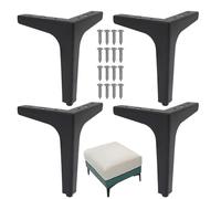Patas para muebles - Patas de mesa de metal, patas triangulares para muebles de 4,72 pulgadas - Patas de repuesto resistentes para marcos de mesa de comedor de metal, construcción resistente con refue