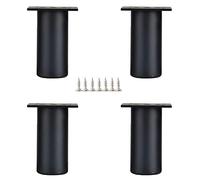 Patas para Muebles, Patas de Mesa, Patas de Metal para mesas de Centro, Patas Ajustables, sofás, mesas de Comedor, mesitas de Noche, Patas de Base, 33 tamaños, 4 Piezas, Negro - 18 cm/7,1 PU