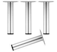 Patas para Sofás Plata, 4 Patas de Muebles Redondo Ajustables Acero Inox | Proceso de Pintura al Horno Altura: 20-110cm Pata Para Mesa Armarios Cocina Mesitas de Noche Otomanas DIY Café 40cm/15.7"