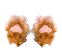 Patas Peludas, Patas De Piel, Guantes De Gato De Peluche De Dibujos Animados, Guantes Con Forma De Gatito, Guantes De Piel Calientes Para Niños Y Niñas, Vacaciones De Navidad, multicolor, Black