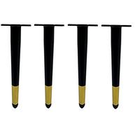 Patas rectas de metal para muebles, patas de armario de metal, patas de muebles de cono, con tornillos y patas protectoras para armario, armario de TV, mesita de noche (color: b, tamaño: altura 25 cm