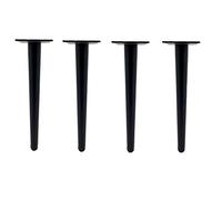 Patas rectas de metal para muebles, patas de armario de metal, patas de muebles de cono, con tornillos y patas protectoras para armario, armario de TV, mesita de noche (color: b, tamaño: altura 25 cm