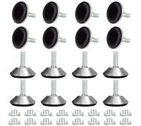 Patas Regulables para Muebles Niveladores para Mesa Ajustables Antideslizante Tornillo Nivelador de Pies de Sillas para Sofá Armario Escritorio M8 x 25 x 40mm 16 Piezas
