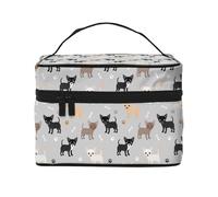 Patas y Huesos de Chihuahua, Bolsa de Maquillaje Bolsa de cosméticos Bolsa de artículos de tocador de Viaje portátil Estuche para lápices Bolsa de artículos de tocador