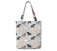 Patas y huesos de chihuahua,Bolsas de supermercado reutilizables, bolsas de compras, bolsas de lona de gran capacidad, bolso de hombro
