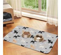 Patas y Huesos de Chihuahua,Tapete para Comida de Mascotas, manteles Individuales de Cuero sintético para Gatos y Perros,30x45cm