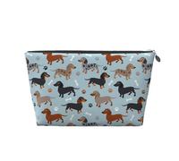 Patas y Huesos de Perro Salchicha Azul, Bolsa de artículos de tocador Bolsa de Maquillaje Bolsa de cosméticos Bolsa de artículos de tocador de Viaje portátil