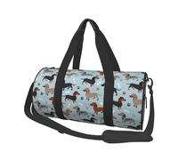 Patas y Huesos de Perro Salchicha Azul, Bolsa de Viaje de Gran Capacidad, Bolso Redondo, Bolsa de Viaje Deportiva, Bolsa de Mano, Bolsa de Fitness