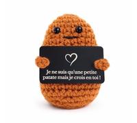 Patata de punto positivo - Patata de ganchillo positivo en francés - Regalo original - Día de la madre - Romántico para hombre - Mujer - Pareja (Yo soy solo una patata pequeña pero creo en ti)