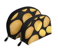 Patata Vegetal, Bolsa de Maquillaje de Concha, Monedero pequeño para Mujer, Bolsa de artículos de tocador, Bolsa de cosméticos, 2 Piezas