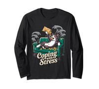 Patatas Fritas para Gatito Estresado Lazy Cat Fritas para Hacer Frente al estrés Manga Larga