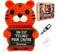 Patatoche Original | Tigre Positivo Conectado en Francés | Prueba de amor original y divertido | Regalo para pareja, cumpleaños, San Valentín o boda | Decoración romántica | Pensamiento positivo