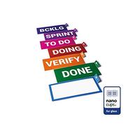 PATboard Tablero Scrum y Tablero Kanban COLUMNcards - Set de 7 Tarjetas de Columna para Vidrio