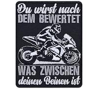 Patch Biker lustig Motero divertido (Du wirst nach dem bewertet, was zwischen deinen Beinen ist/Se te juzga por lo que tienes entre las piernas - Patch)