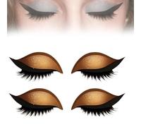 Patch de pestañas de sombra de ojos LAZAY, pegatinas de maquillaje de sombras de ojos reutilizables 2-en-1, maquillaje de ojos de pestañas, sombras y ojos, maquillajes 3D de ojo (oro)