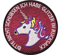 Patch Einhorn Unicornio (Bitte nicht schubsen, ich habe Glitzer im Rucksack/Por favor, no empujes, tengo purpurina en mi mochila- Patch)