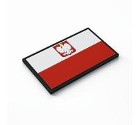Patch Force - Parche de goma con bandera de Polonia (colorido) 8 x 5 cm - Como insignia para uniformes, chaleco antibalas, bolsa de misión, chaqueta o mochila - Para Bundeswehr, policía y militares