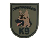 Patch Force - Parche de goma K9 para guía de perros en las medidas 7,2 cm x 9,0 cm - Como insignia para policía y ejército alemán - K9, perro de servicio, entrenador de perros
