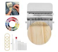 Patch Maker 2.0 Kit,Mini Portable Patch Darning Looms Kit,Handcraft DIY Patchwork Weaving Tool for Beginners,with 17 Large Eye Needles & 50 Color Threads,Quickly Sewing Repair Clothes (42 Hooks)