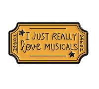 Patch Nation Broche de metal con texto en inglés "I Really Love Musicals"