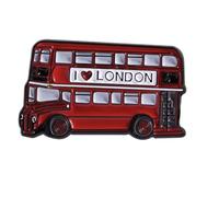 Patch Nation Broche de metal vintage rojo con texto en inglés "I Love London"