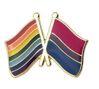 Patch Nation Pin de metal con diseño de bandera bisexual de la amistad del orgullo gay lesbiano LBGTQ