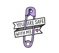 Patch Nation Pin de Seguridad You Are Safe with Me de Metal para Cosplay