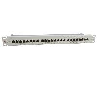 PATCH PANEL 24 PUERTOS CATEGORIA 6A APANTALLADO COLOR GRIS CLARO