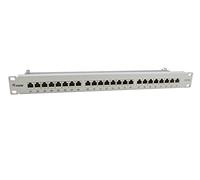 PATCH PANEL 24 PUERTOS CATEGORIA 6A APANTALLADO COLOR GRIS CLARO