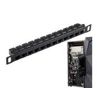 Patch Panel, Cable Rack, 10.04x0.91x1.14in Wire Organizer, 12-Port Design, Unshielded Cat5e/Cat6, Wiring Solution for Cord Management, Network Setup, Stand Mount, Office, Server Room, Home