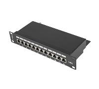 Lanberg Patch Panel 10'', 12 Port 1U, Cat.6, Black