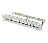PATCH PANEL LANBERG 12 PUERTOS 1U RACK 10" FTP PARA MODULOS KEYSTONE GRIS