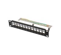 PATCH PANEL LANBERG 12 PUERTOS 1U RACK 10 FTP PARA MODULOS KEYSTONE NEGRO
