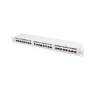 PATCH PANEL LANBERG 24 PUERTOS 1U 19" CAT.6 FTP GRIS