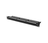 PATCH PANEL LANBERG 24 PUERTOS 1U 19" CAT.6 UTP CON ORGANIZADOR CABLES NEGRO