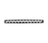 PATCH PANEL LANBERG 24PUERTOS 1U RACK 19 ESCALONADO ORGANIZADOR MOD KEYSTONE BK