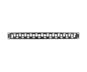 PATCH PANEL LANBERG 24PUERTOS 1U RACK 19 ESCALONADO ORGANIZADOR MOD KEYSTONE BK