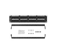 PATCH PANEL LANBERG 48 PUERTOS 2U 19" CAT.6 NEGRO